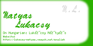 matyas lukacsy business card